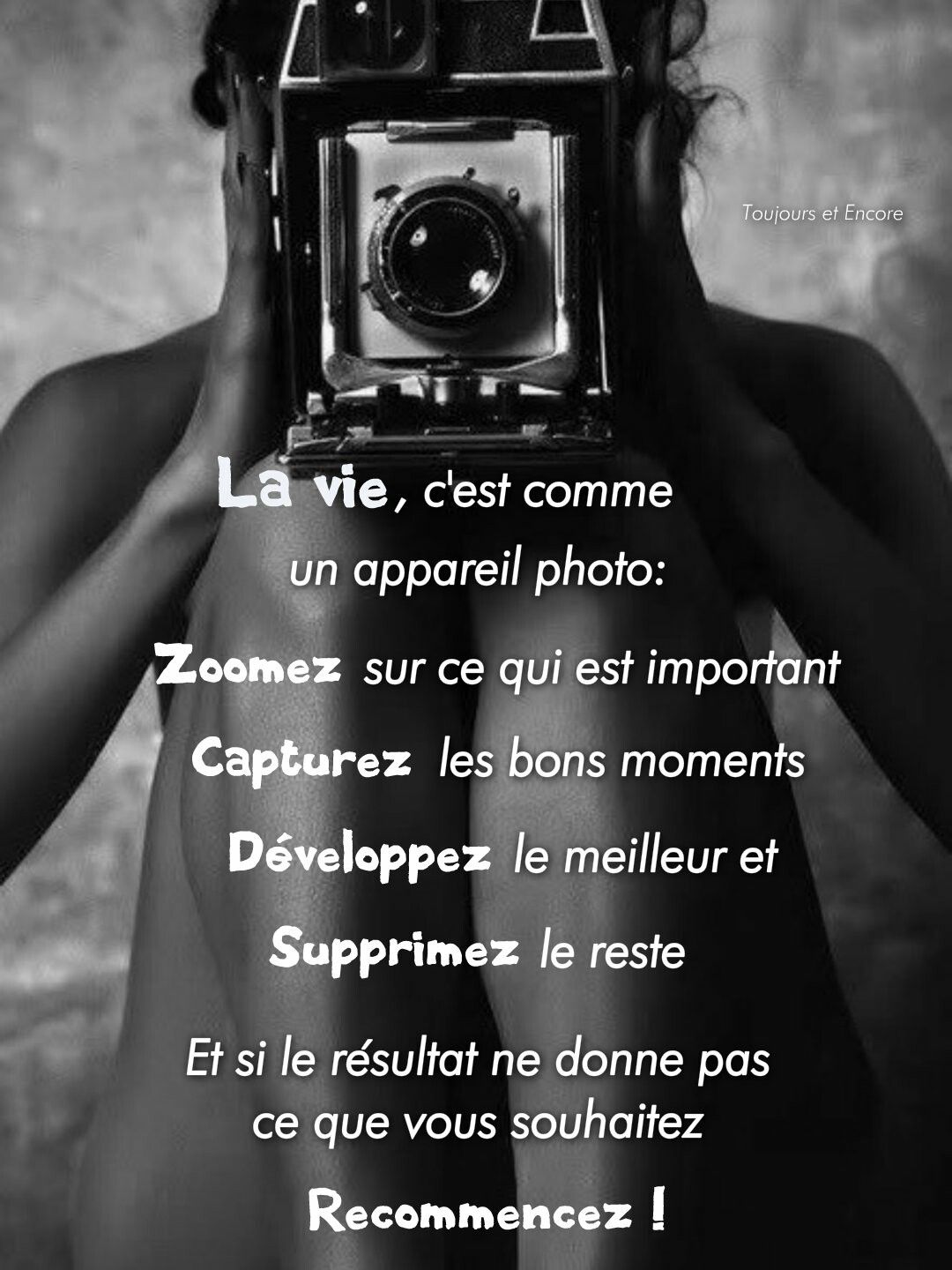 La vie c'est comme un appareil photo. .... | Citation sur la photographie, Citations photo ...