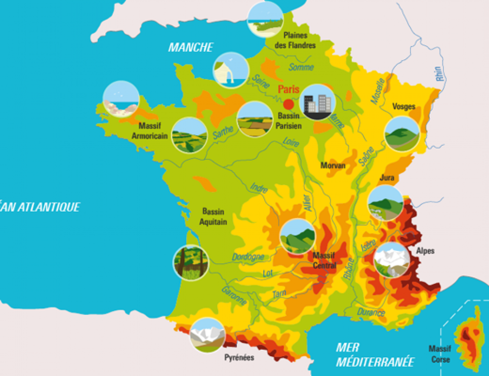 Les grands types de paysages français | Géographie, Carte interactive, France