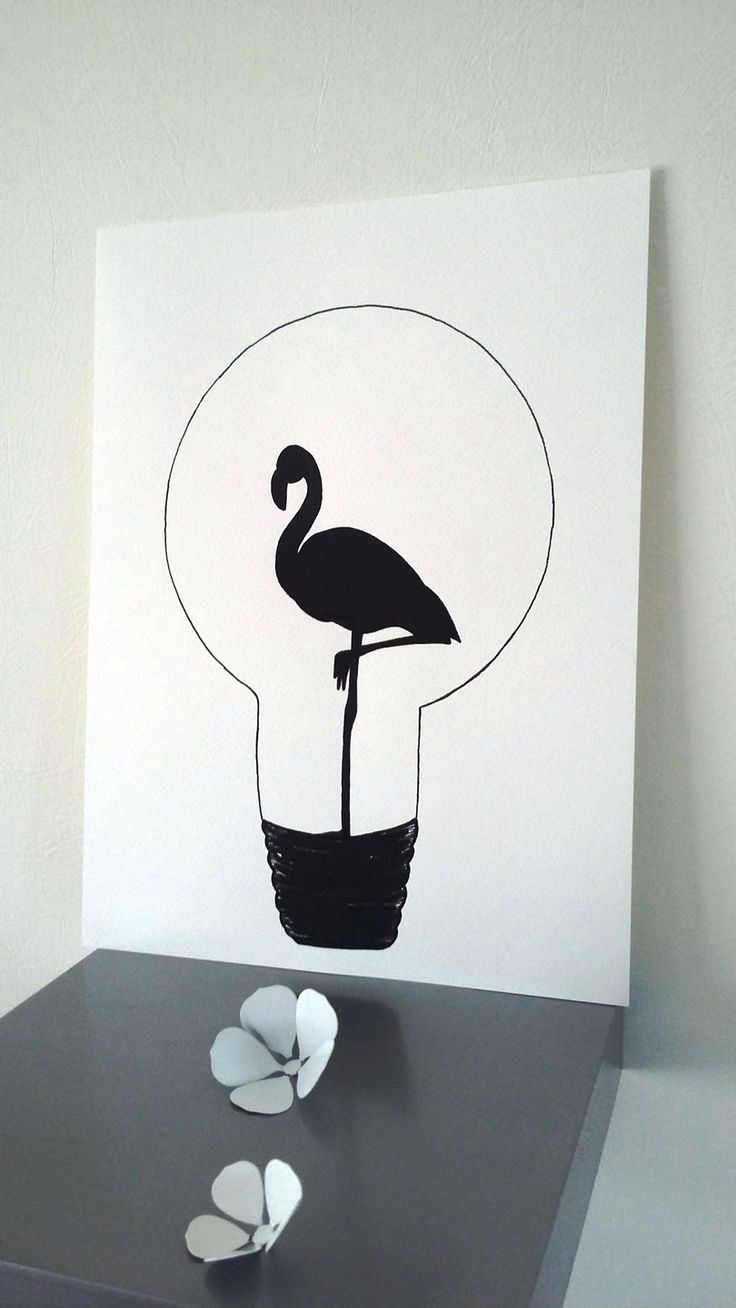 Affiche Illustration Noir et blanc ampoule 