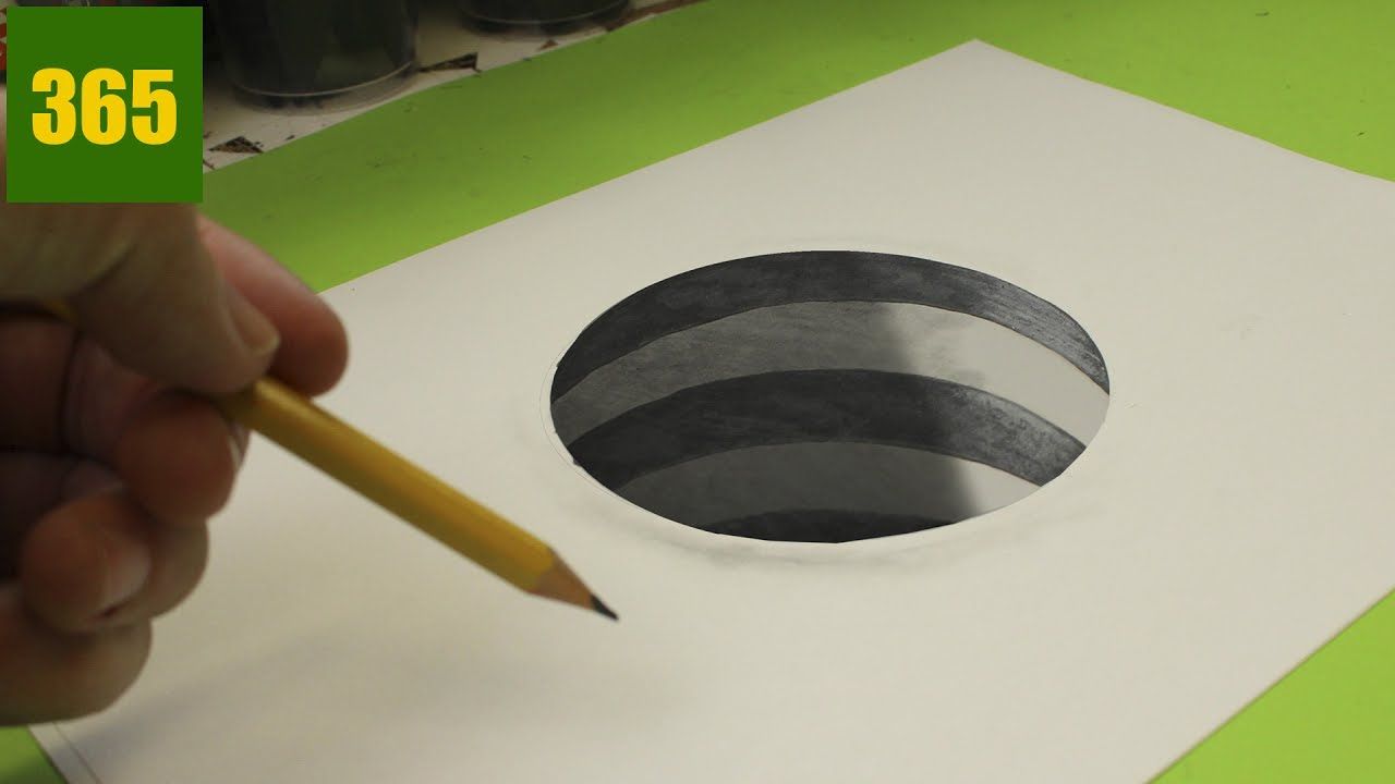 Comment dessiner une Illusion d'optique - Trou - Tutoriel | Dibujos 3d faciles, Cómo dibujar en ...