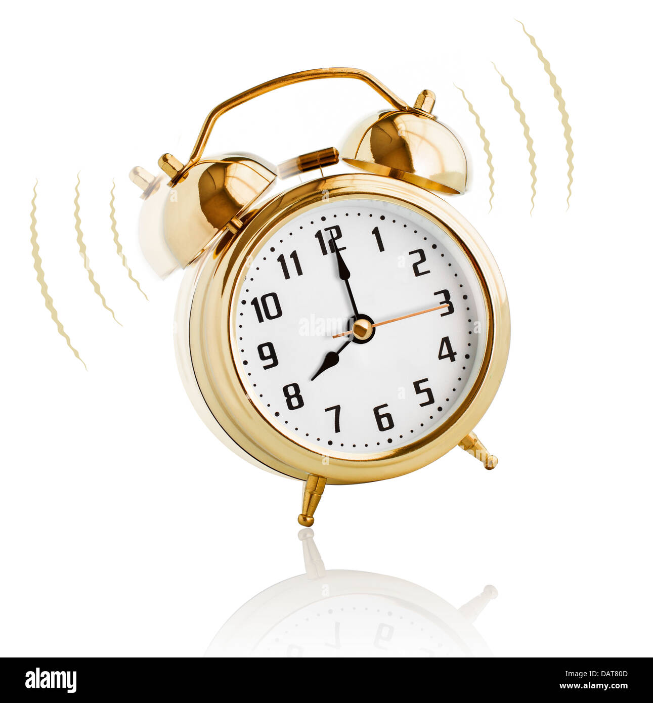 Alarm clock ringing at 8 o'clock morning Stock Photo - Alamy