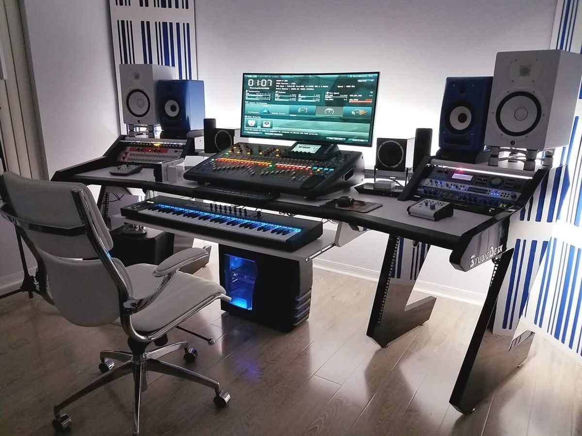 Home studio desk, Home studio setup, Home studio music