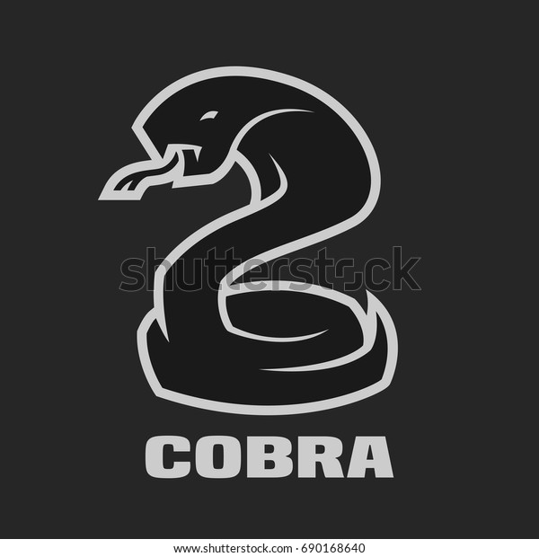 Cobra Monochrome Logo On Dark Background Stock Vector (Royalty Free) 690168640