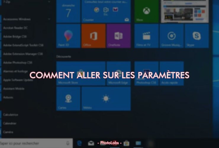 Comment aller sur les paramètres ?