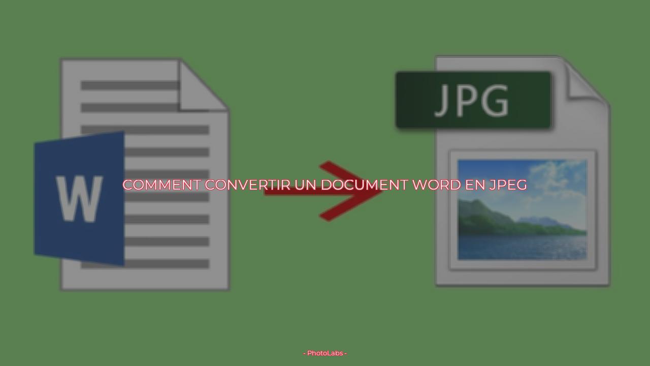 Comment convertir un document Word en JPEG ?