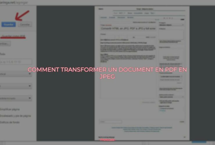 Comment transformer un document en PDF en JPEG ?