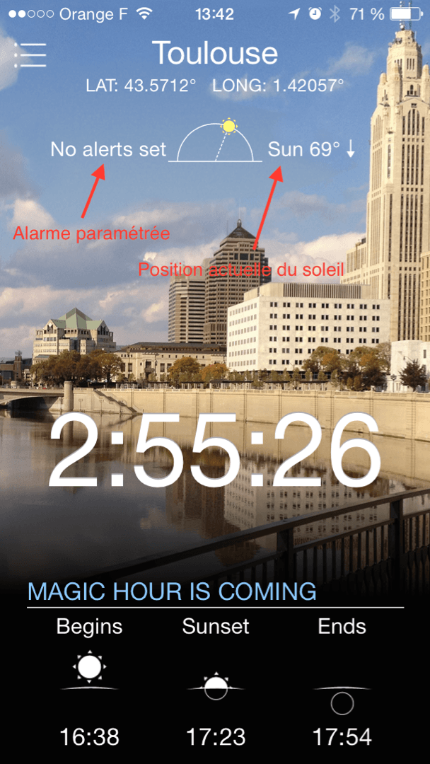 Une application iPhone pour ne plus rater le lever ou le coucher de soleil : Magic Hour ...