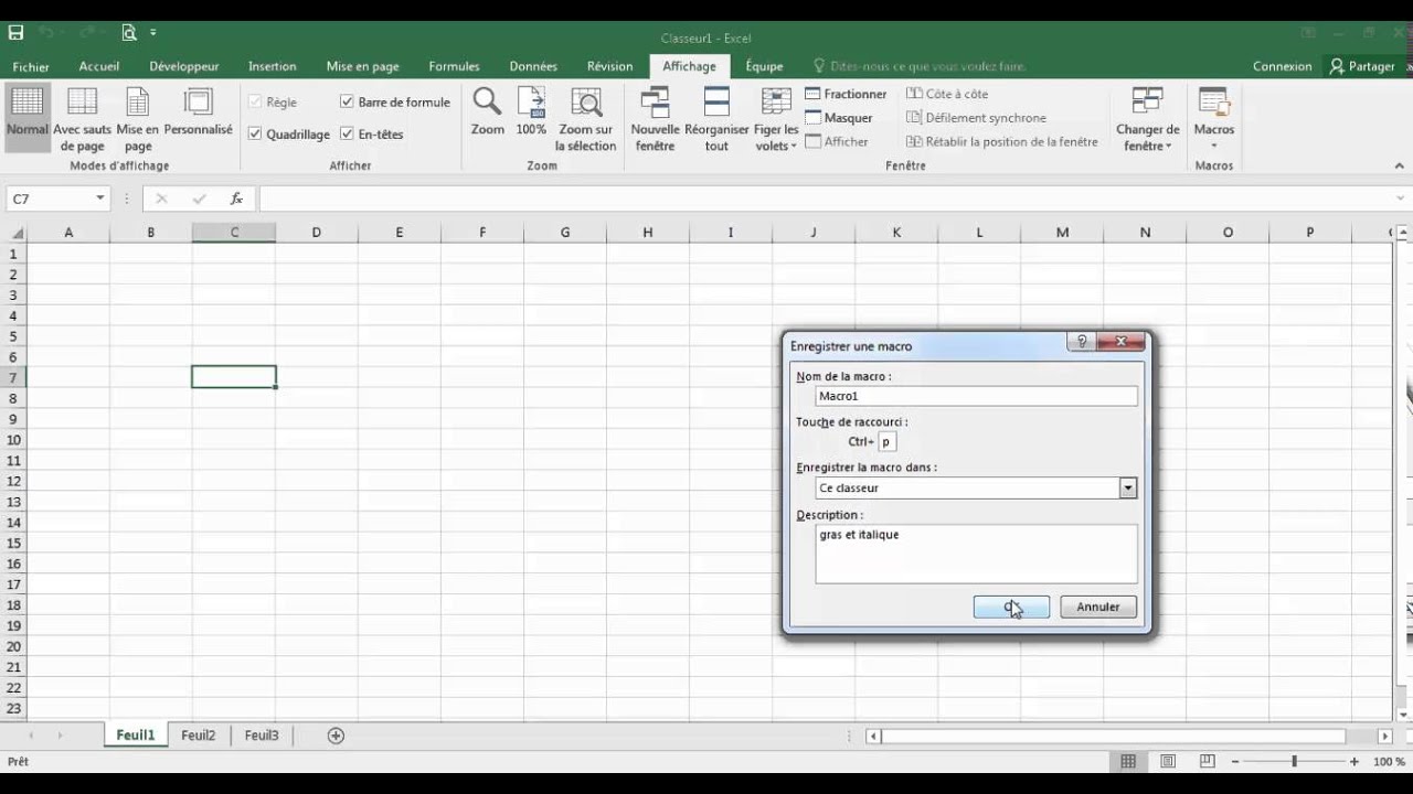 Créer une macro Excel - YouTube