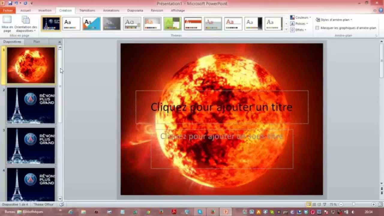 [TuTo FR] Comment ajouter un arrière plan sur PowerPoint 2010 - YouTube