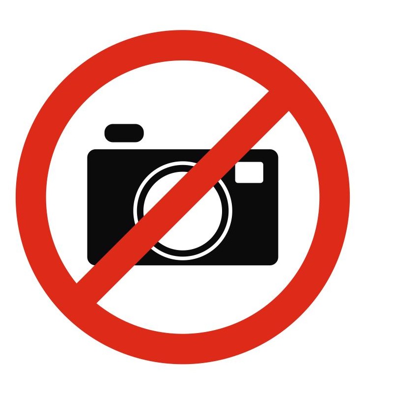 Panneau ou autocollant photo interdit