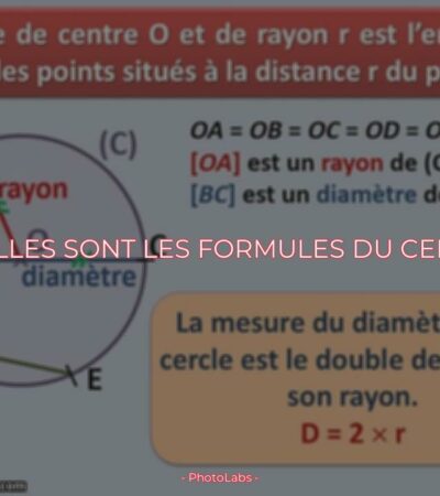 Quelles sont les formules du cercle ?